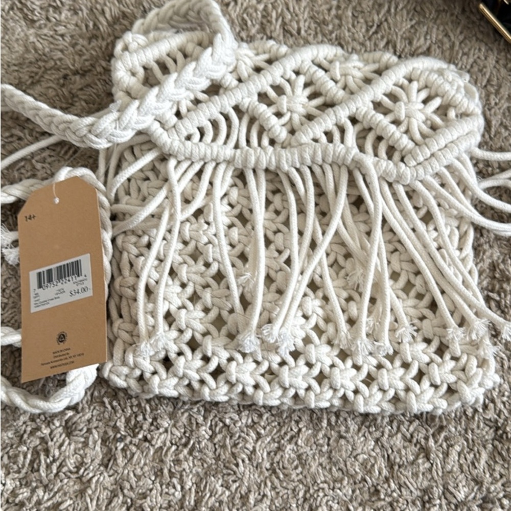 Handcrafted Macrame Fringe Crossbody Bag